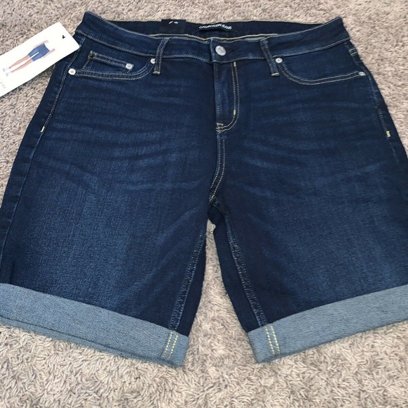 Calvin Klein Jean Denim Tiare Blue Bermuda Shorts - Picture 5 of 8
